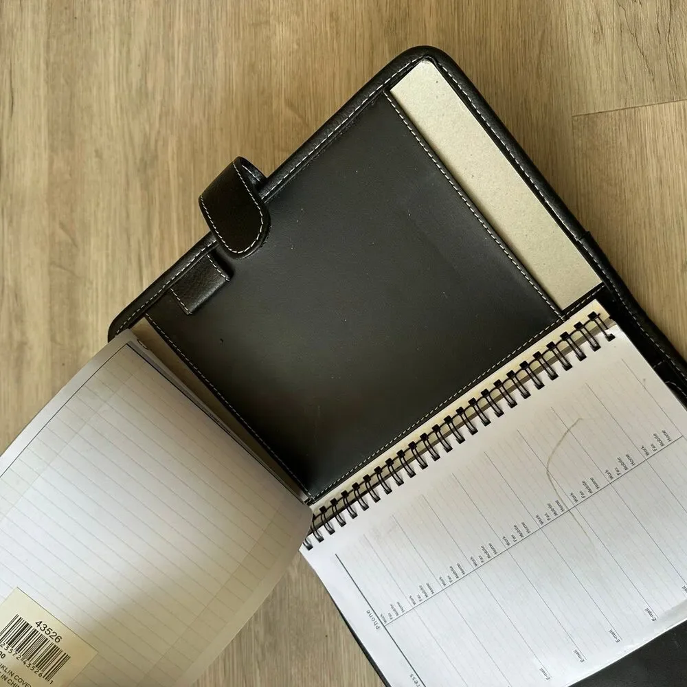 Franklin Covey Compass Planning System Black Leather Planner with undated insert